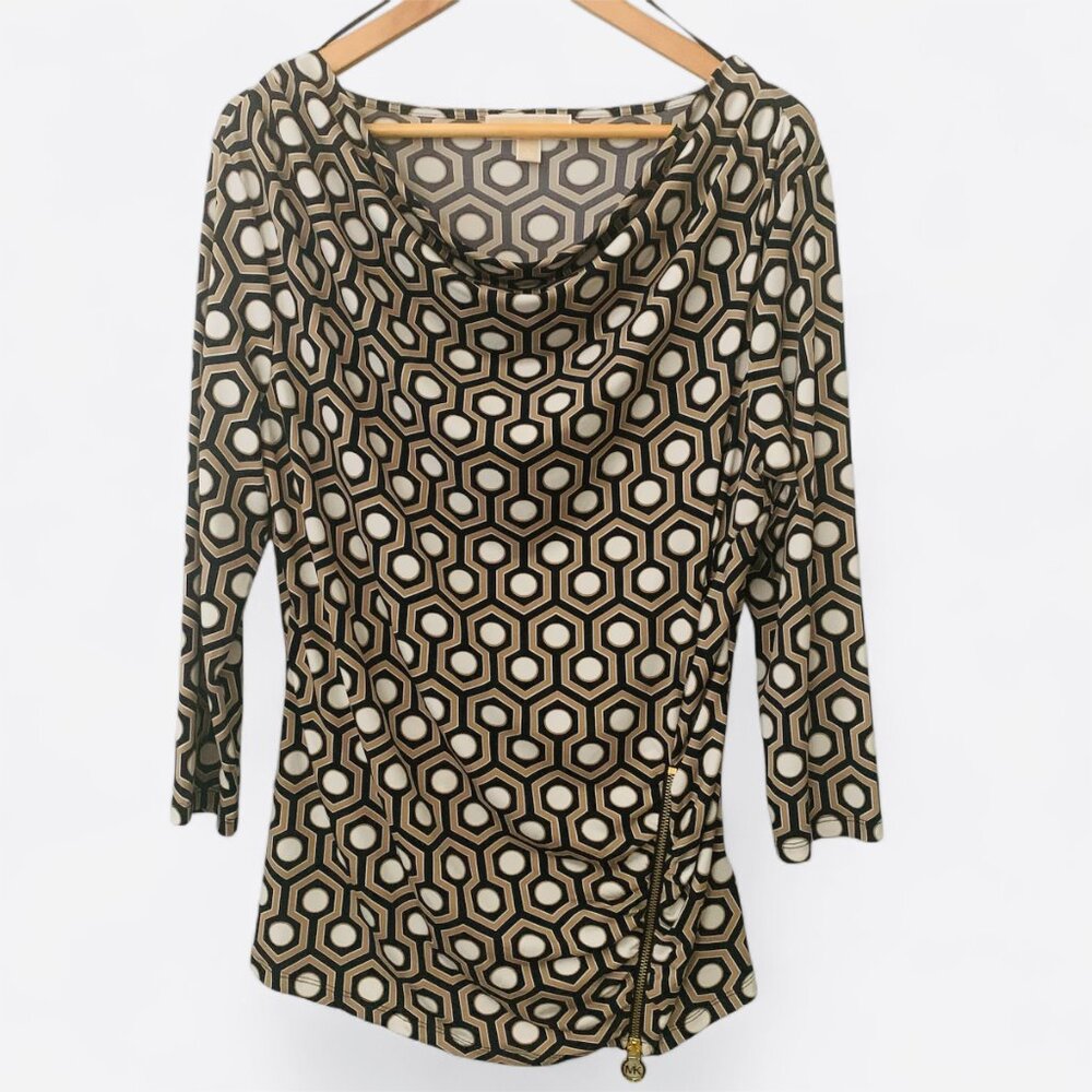 Michael Kors abstract Pattern Blouse  L